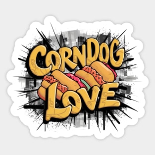 Corndog Love Design Sticker